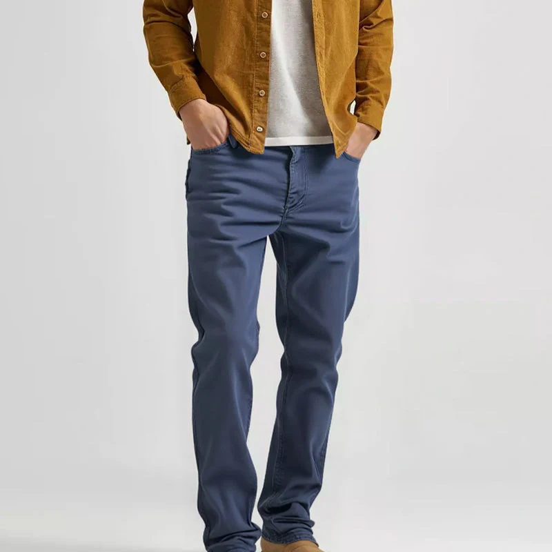 👖Men’s Casual Slim-Fit Solid Color Pants+Belt - Image 13