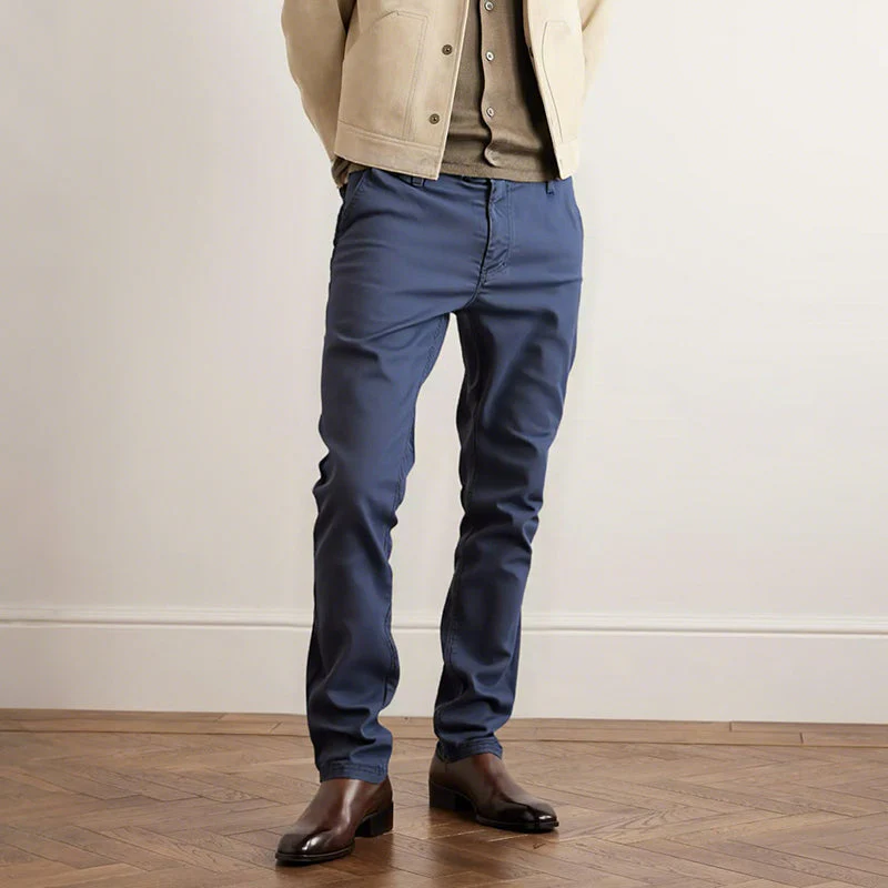 👖Men’s Casual Slim-Fit Solid Color Pants+Belt - Image 23