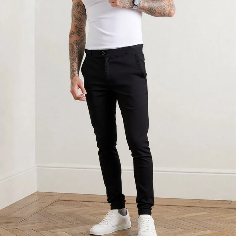 👖Men’s Casual Slim-Fit Solid Color Pants+Belt - Image 30