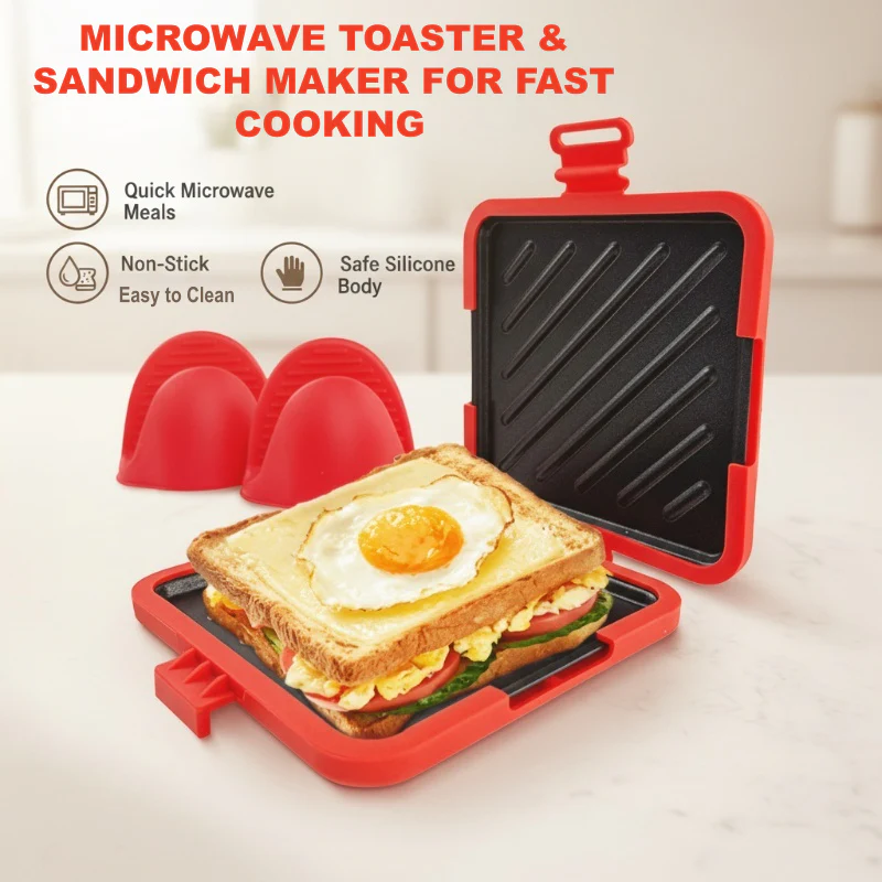 Microwave Toaster & Sandwich Maker For Fast Cooking