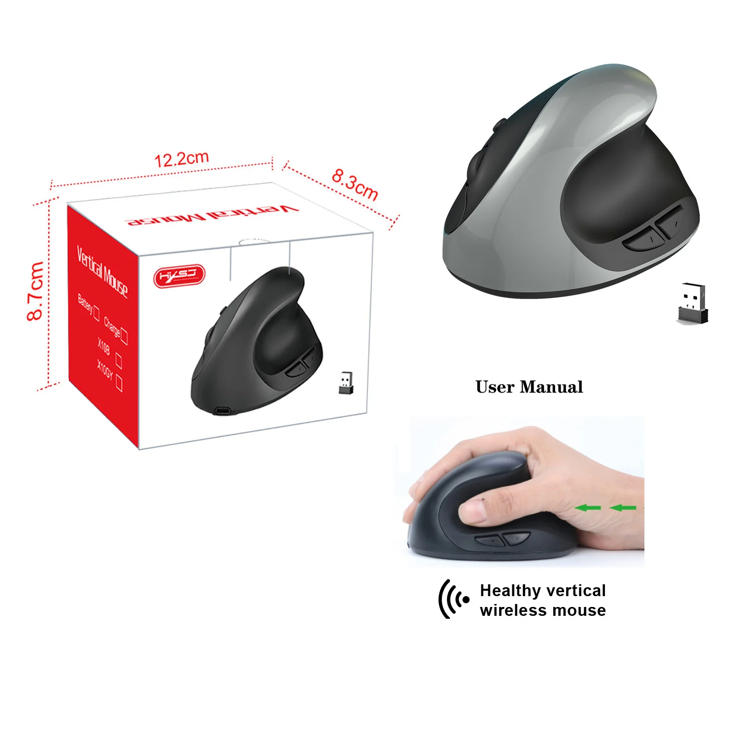 Ergonomic Vertical Mouse with 3 DPI Modes, 6 Buttons - Image 10