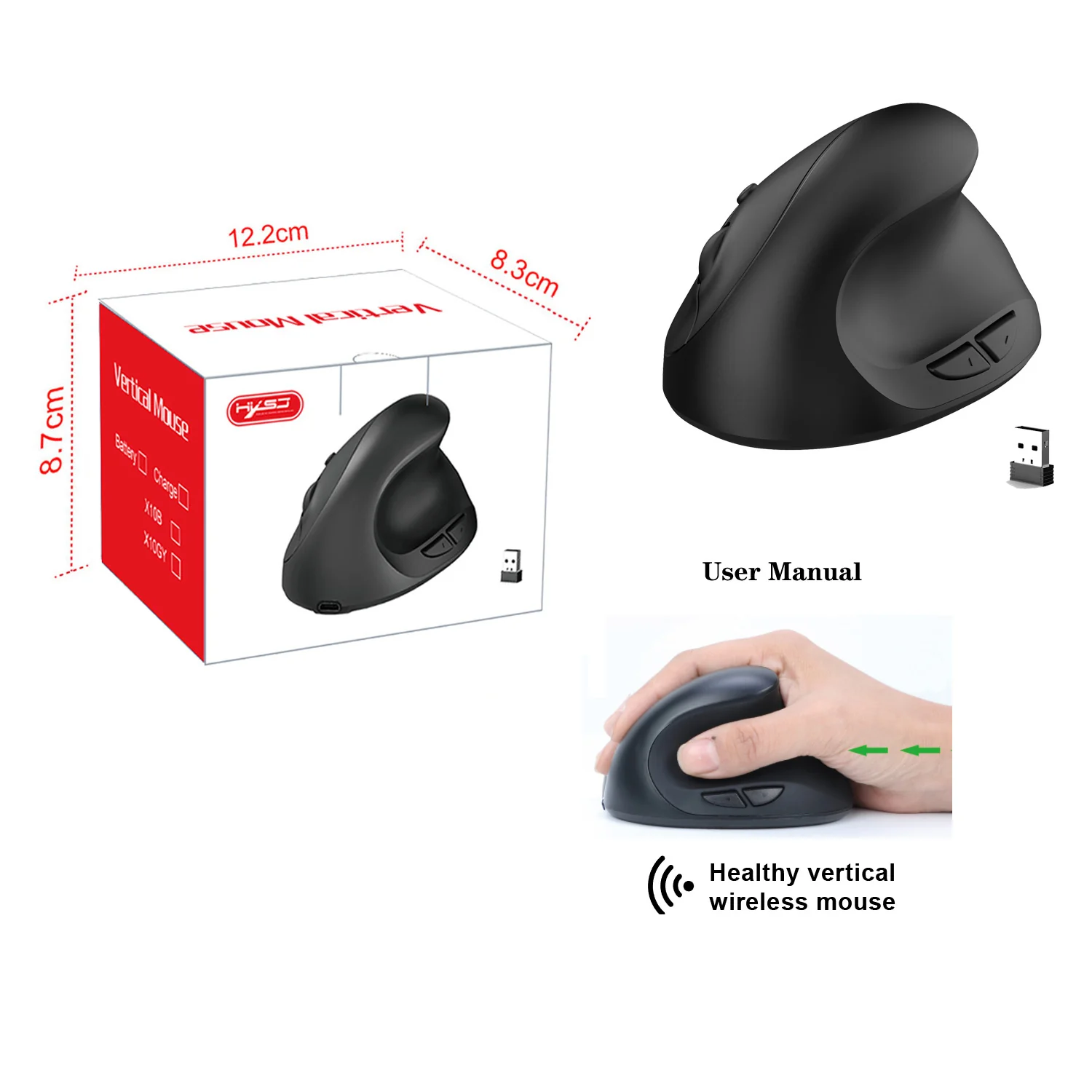 Ergonomic Vertical Mouse with 3 DPI Modes, 6 Buttons - Image 12