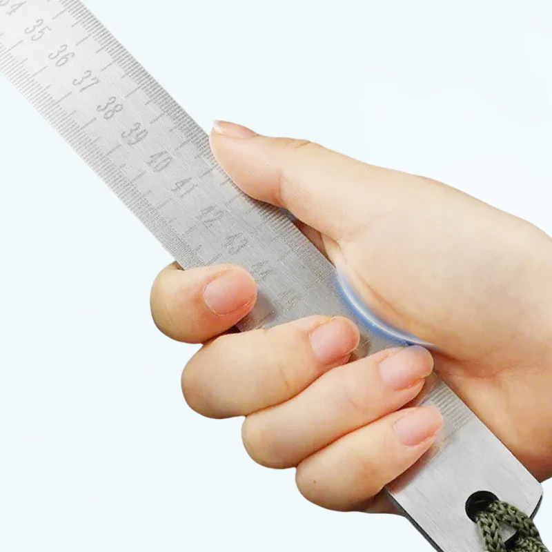 Multifunctional Portable Self-Defense Stainless Steel Ruler - Image 3