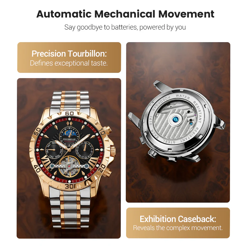 ⌚💧Swiss Brand New Waterproof Automatic Mechanical Watches - Image 3
