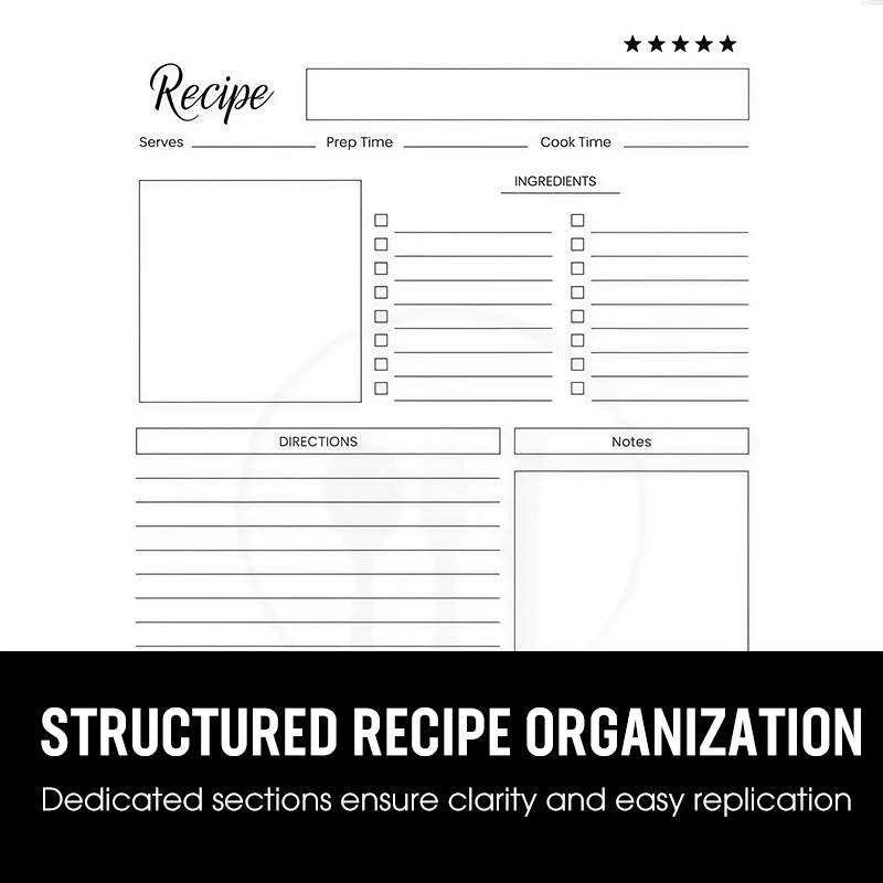 104 Sheets Notebook for Recipes - Image 5