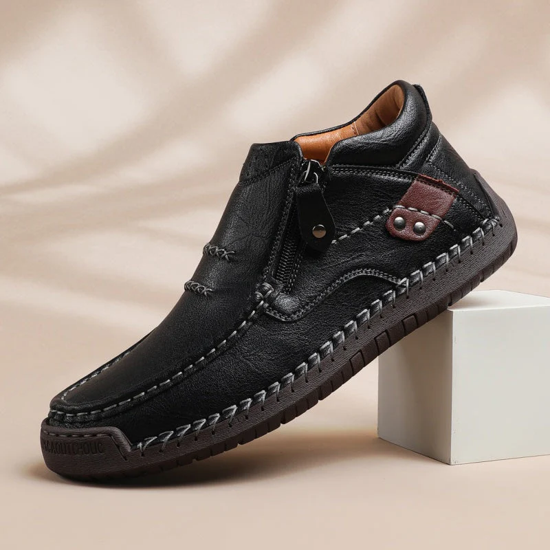⏰Limited Time Sale 50% OFF-Men’s Handmade Premium Leather Slip-On Driving Boots – Wide Toe, Arch Support, Waterproof, Pressure Relief, Non-Slip Sole for Casual, Travel & Outdoor - Image 2