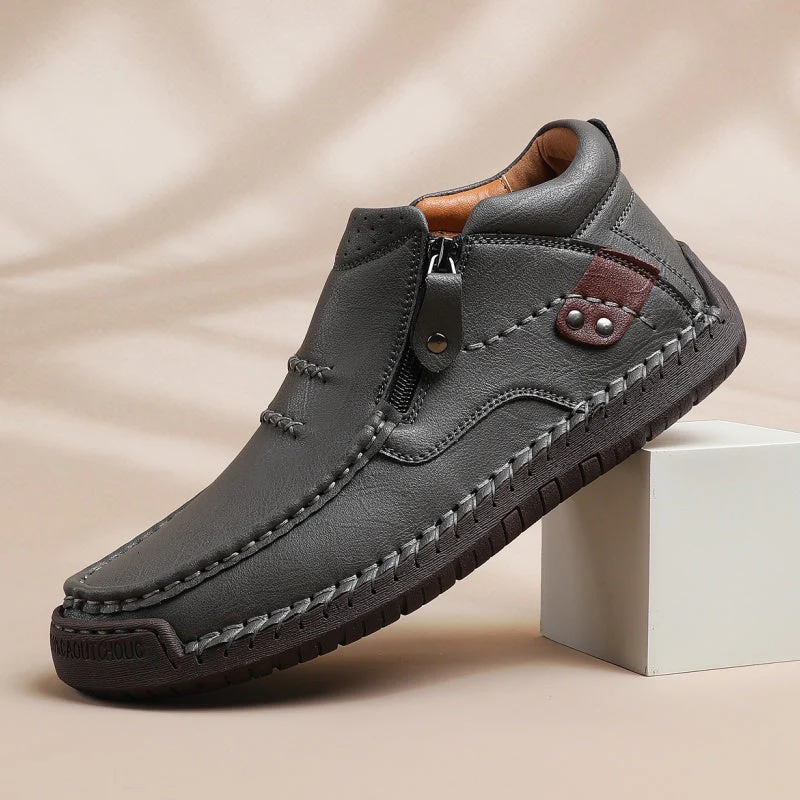 ⏰Limited Time Sale 50% OFF-Men’s Handmade Premium Leather Slip-On Driving Boots – Wide Toe, Arch Support, Waterproof, Pressure Relief, Non-Slip Sole for Casual, Travel & Outdoor - Image 4