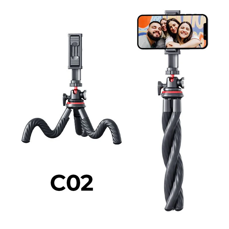 Flexible Octopus Telescopic Pole Tripod with Phone Clip - Image 10