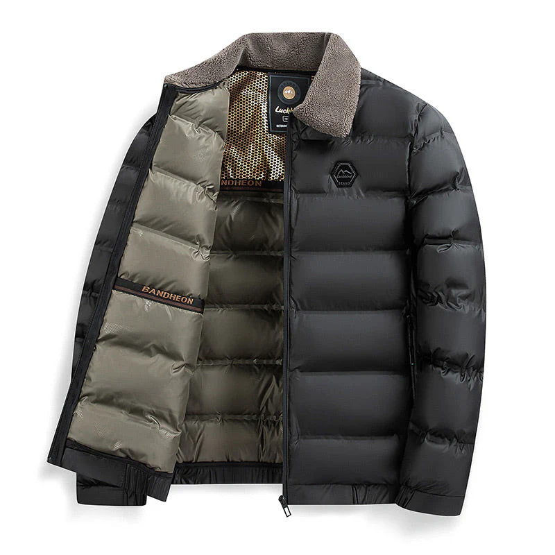 Men's Warm Waterproof Lapel Cotton Padded Jacket - Image 4