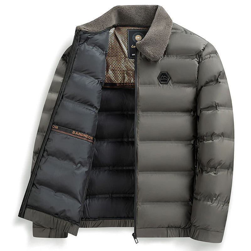 Men's Warm Waterproof Lapel Cotton Padded Jacket - Image 5