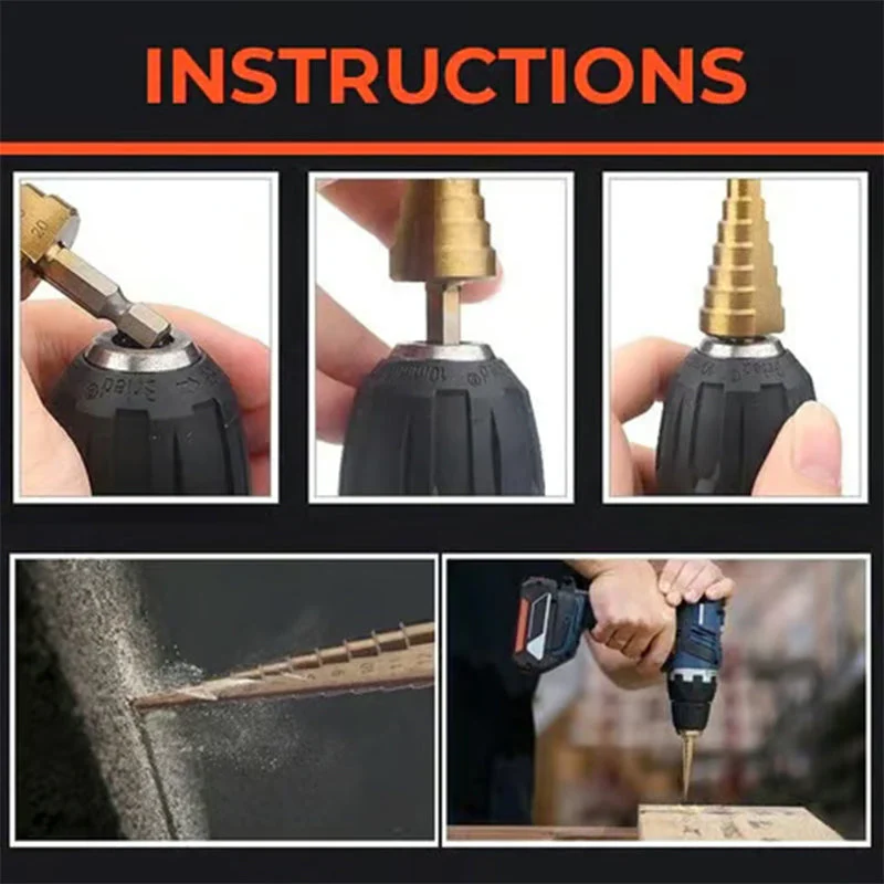 6 PCS Pagoda-Shaped Drill Bits Set with Storage Case - Image 5