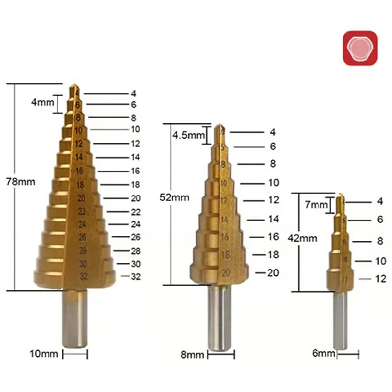 6 PCS Pagoda-Shaped Drill Bits Set with Storage Case - Image 7