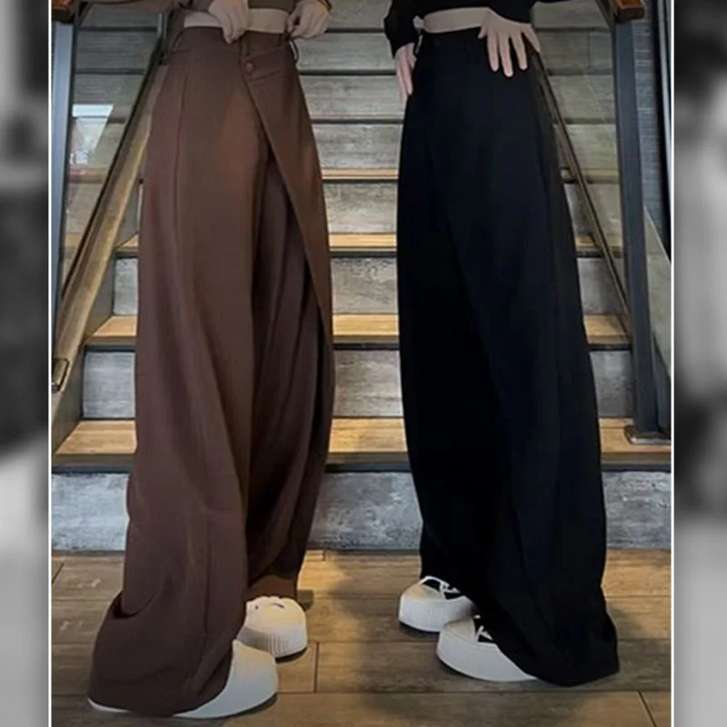 Women's Fashion Irregular Patchwork Wide Leg Trousers - Image 2