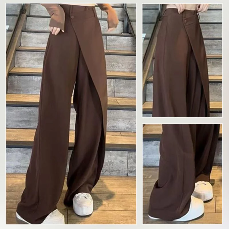 Women's Fashion Irregular Patchwork Wide Leg Trousers - Image 3