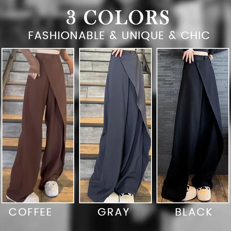 Women's Fashion Irregular Patchwork Wide Leg Trousers - Image 5