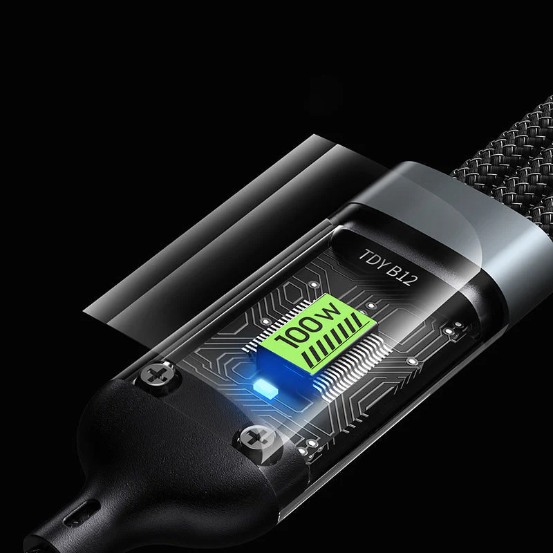 Transparent Luminous 3-in-1 Super Fast Charging Cable - Image 3