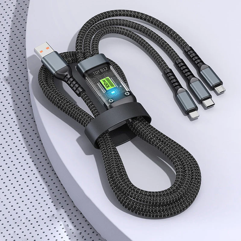 Transparent Luminous 3-in-1 Super Fast Charging Cable - Image 6