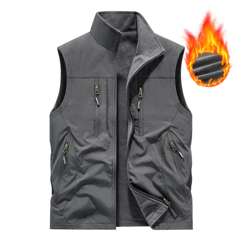 ⏰Limited Time Sale 50% OFF🔥🧥Men's Oversized Sleeveless Vest Jacket With Pockets - Image 25