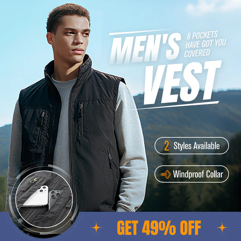 ⏰Limited Time Sale 50% OFF🔥🧥Men's Oversized Sleeveless Vest Jacket With Pockets - Image 3