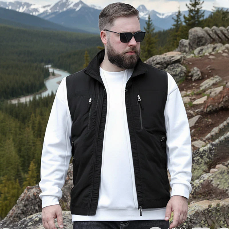 ⏰Limited Time Sale 50% OFF🔥🧥Men's Oversized Sleeveless Vest Jacket With Pockets - Image 5