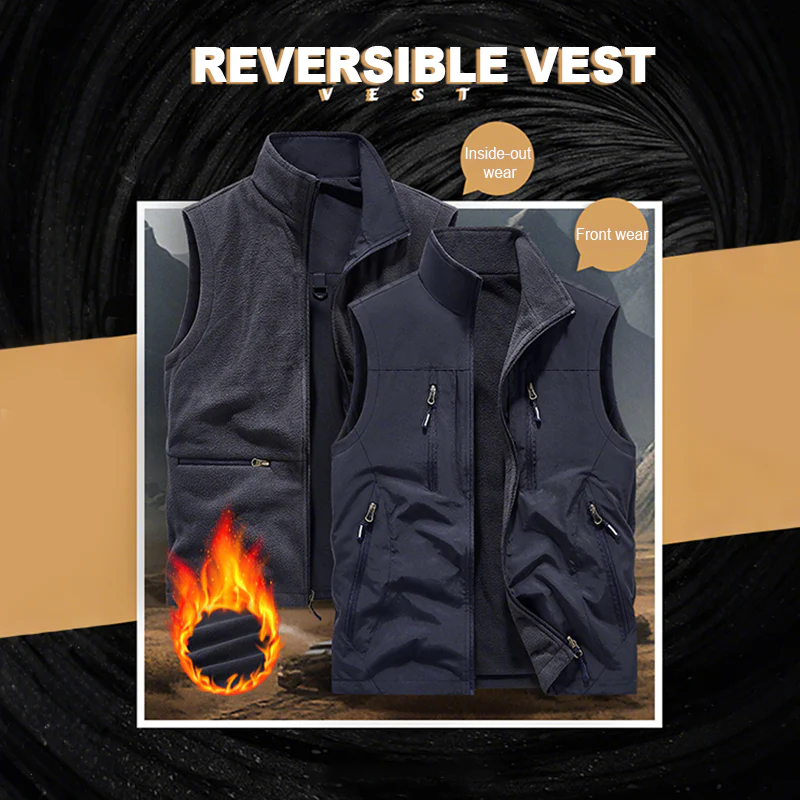 ⏰Limited Time Sale 50% OFF🔥🧥Men's Oversized Sleeveless Vest Jacket With Pockets - Image 7