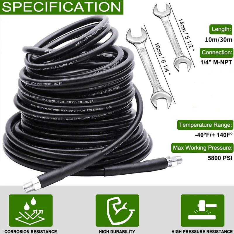 💦 69% OFF INSTANT! 🚿 5800PSI Sewer Jetter Kit - High-Pressure Nozzle & Hose for Clogged Drains/Pipes, Compatible with Most Pressure Washers 🔧📦 - Image 6