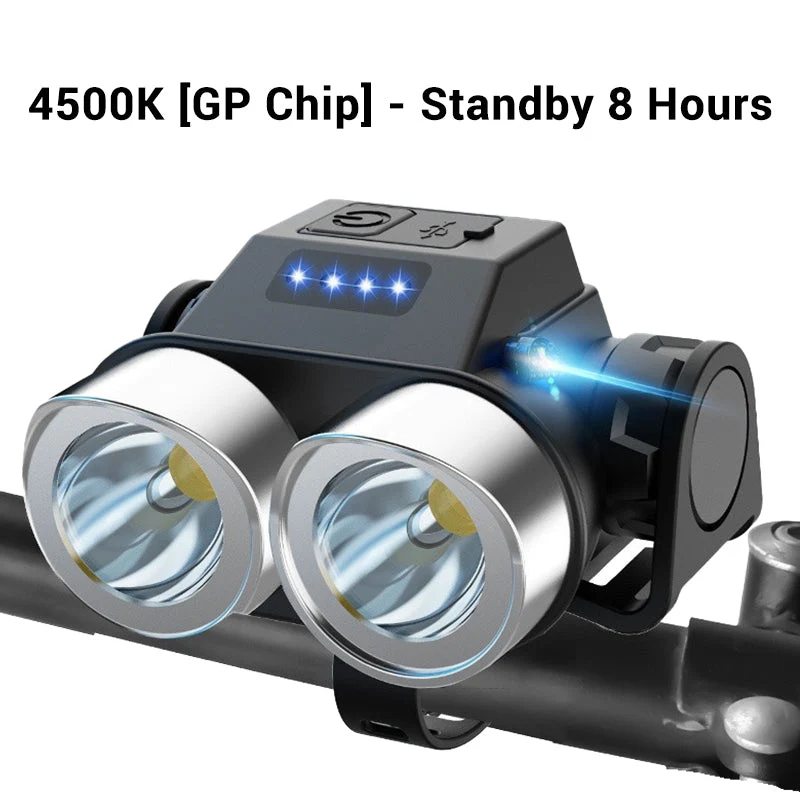 Outdoor Portable Dual Head Super Bright LED Bike Headlight - Image 10