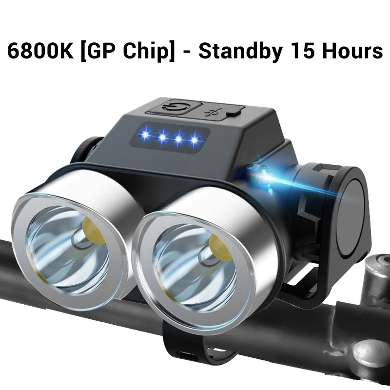 Outdoor Portable Dual Head Super Bright LED Bike Headlight - Image 11