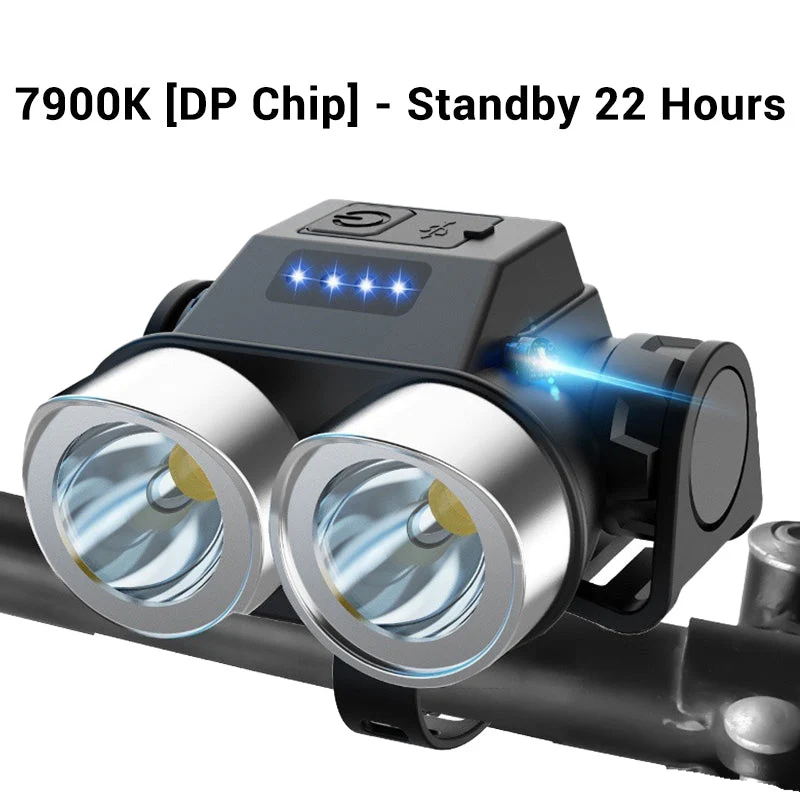 Outdoor Portable Dual Head Super Bright LED Bike Headlight - Image 12