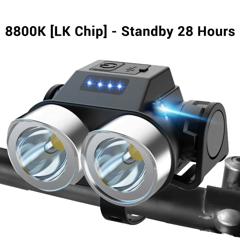Outdoor Portable Dual Head Super Bright LED Bike Headlight - Image 13