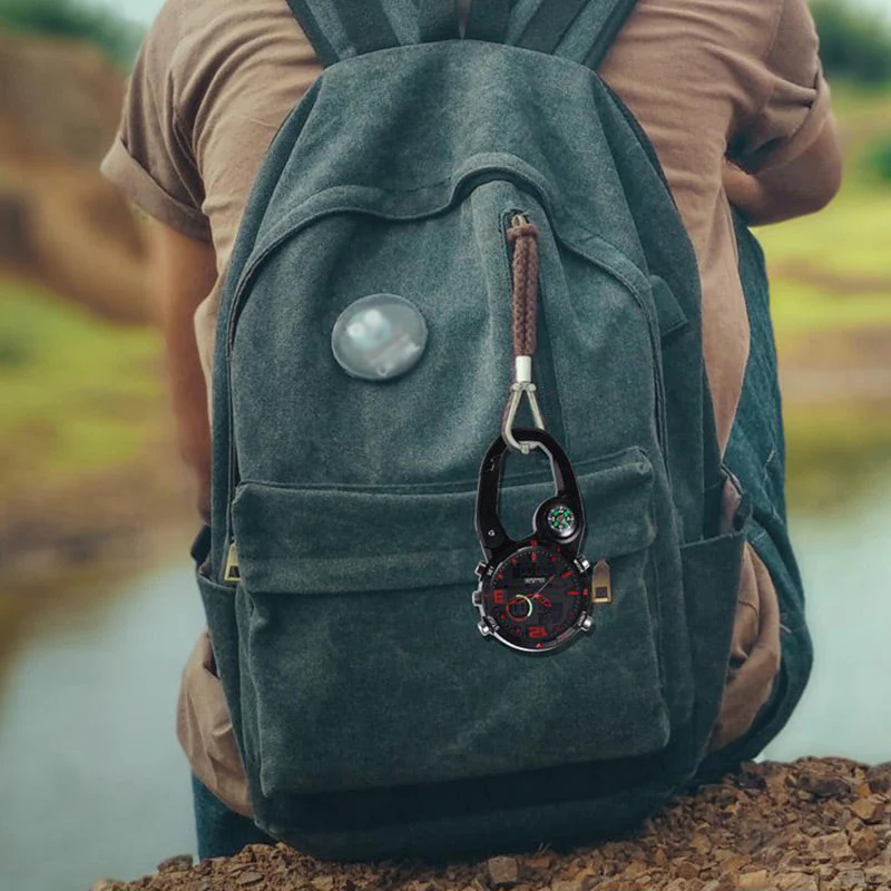 Round Screen Outdoor Carabiner Watch with Compass - Image 11