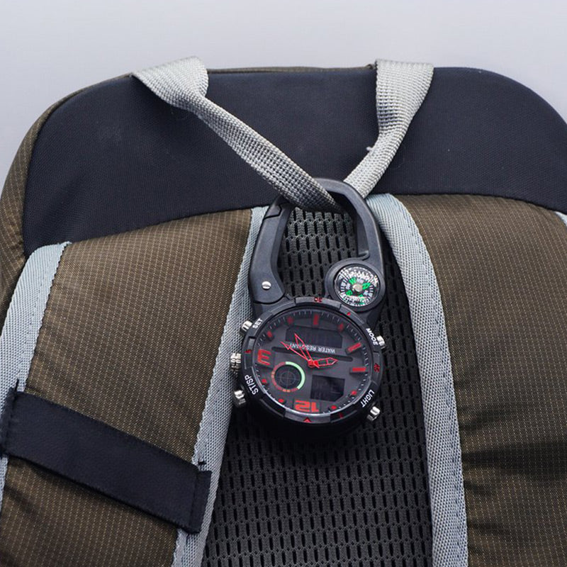 Round Screen Outdoor Carabiner Watch with Compass - Image 12