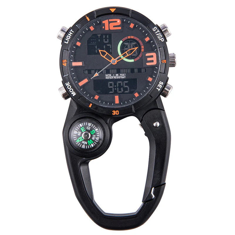 Round Screen Outdoor Carabiner Watch with Compass - Image 13