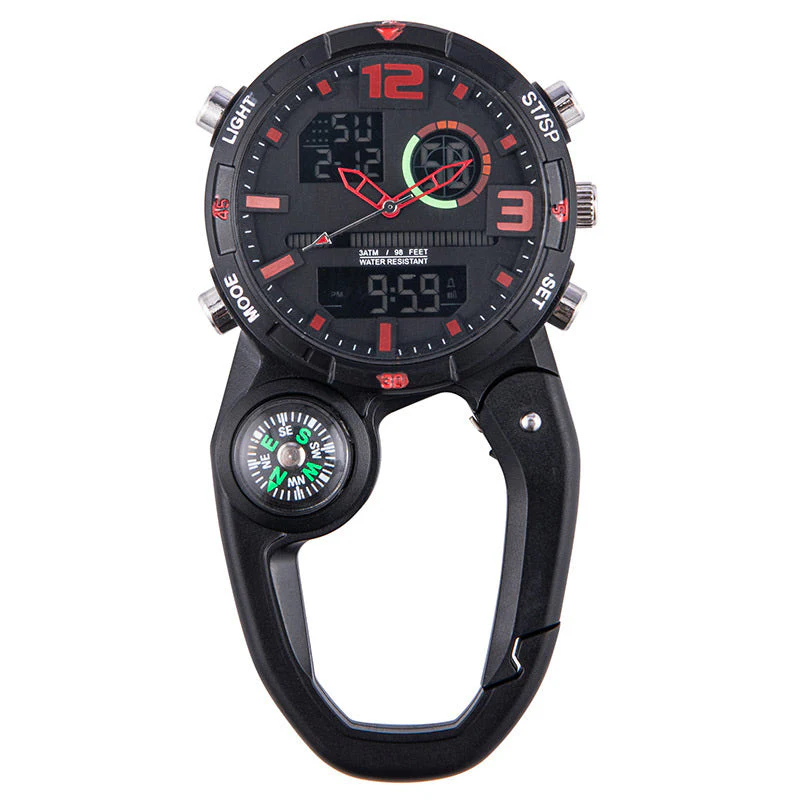Round Screen Outdoor Carabiner Watch with Compass - Image 14