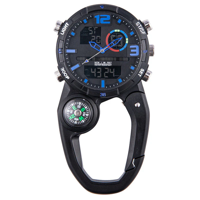 Round Screen Outdoor Carabiner Watch with Compass - Image 15