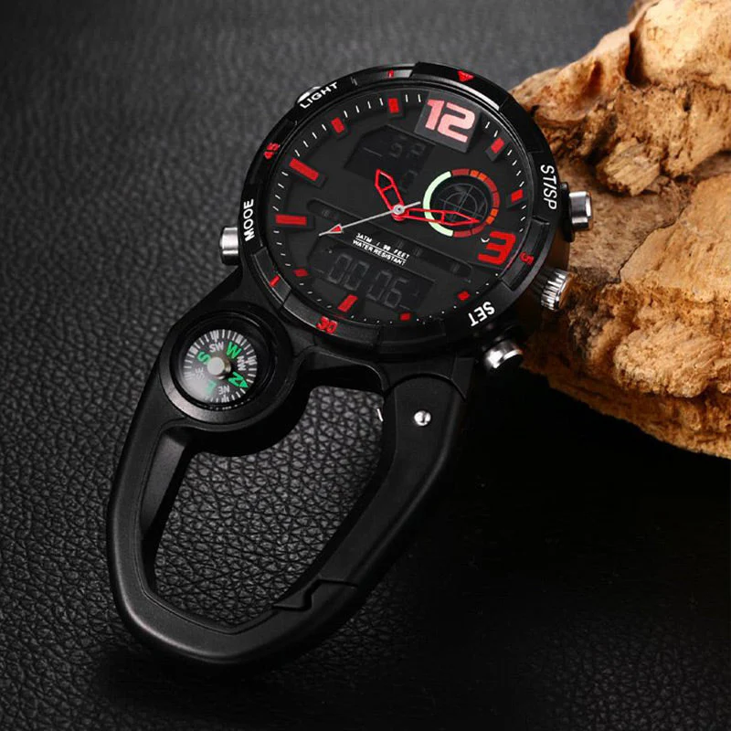 Round Screen Outdoor Carabiner Watch with Compass - Image 3