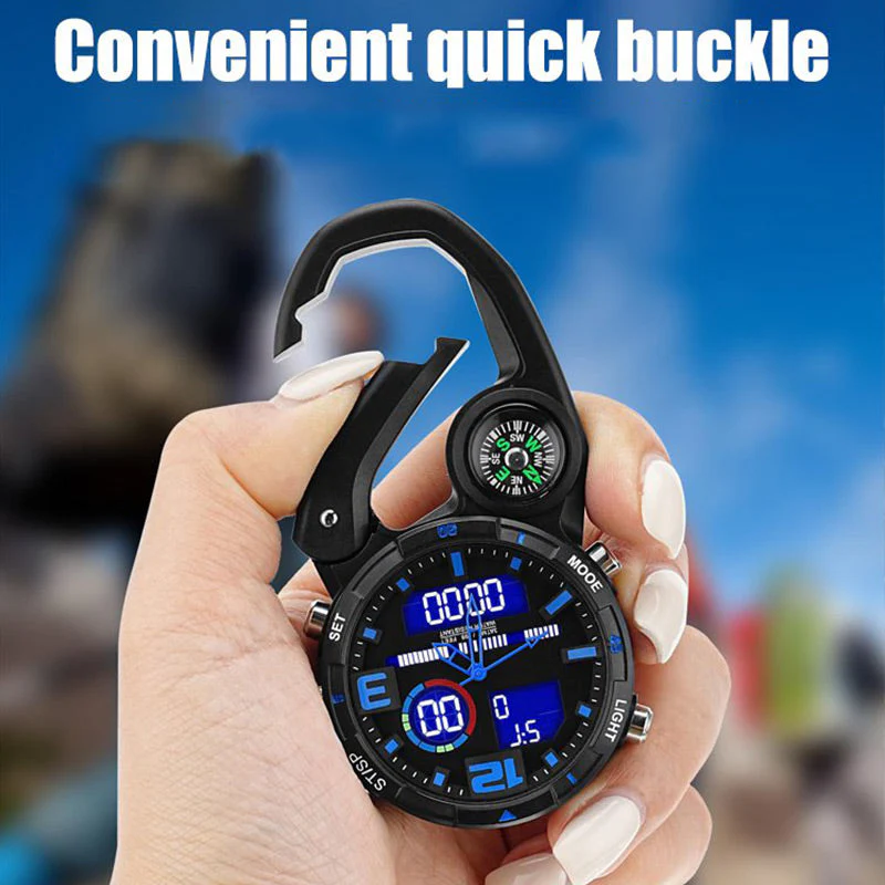 Round Screen Outdoor Carabiner Watch with Compass - Image 5