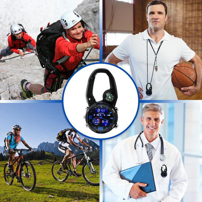 Round Screen Outdoor Carabiner Watch with Compass - Image 6