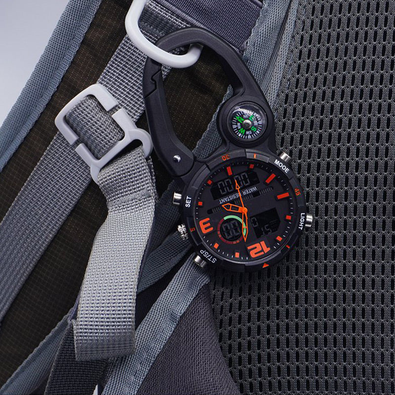 Round Screen Outdoor Carabiner Watch with Compass - Image 7