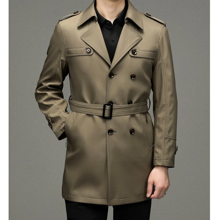 🥰Seasonal Promotions🥰Men's Double Breasted Windbreaker Jacket - Image 4