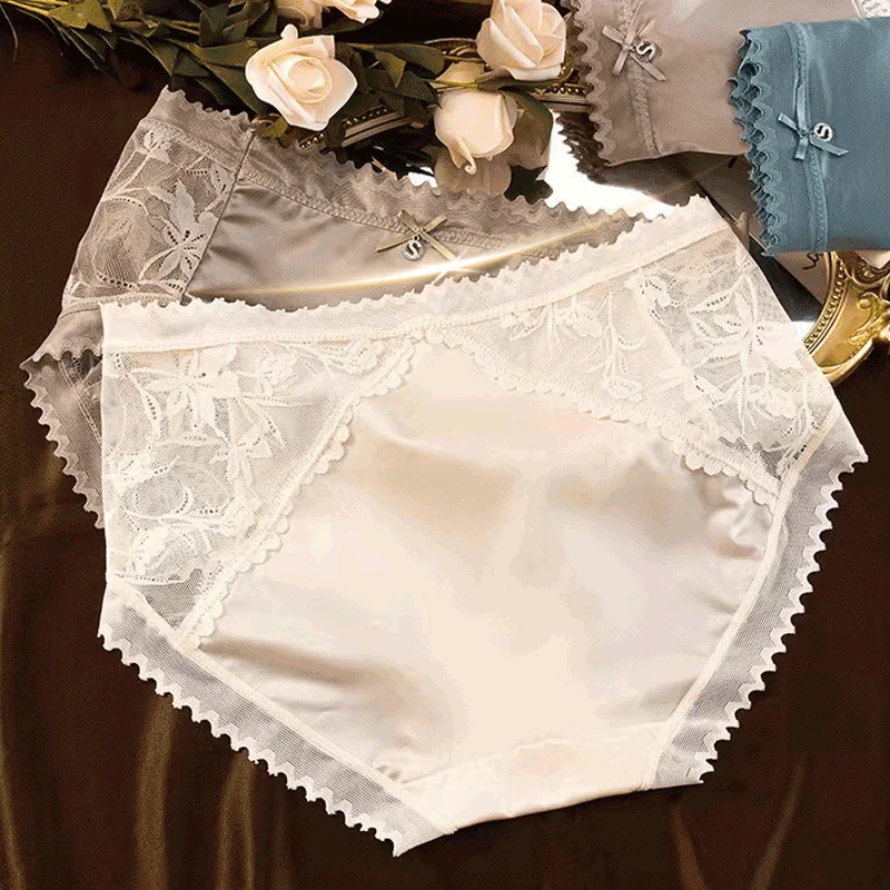 🔥Buy 1 Get 1 Free⏳Women's Ice Silk Seamless Lace Bow Knot Panties - Image 3