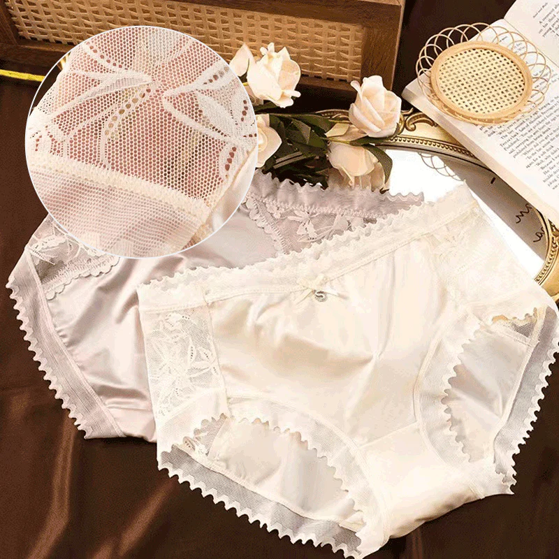 🔥Buy 1 Get 1 Free⏳Women's Ice Silk Seamless Lace Bow Knot Panties - Image 4