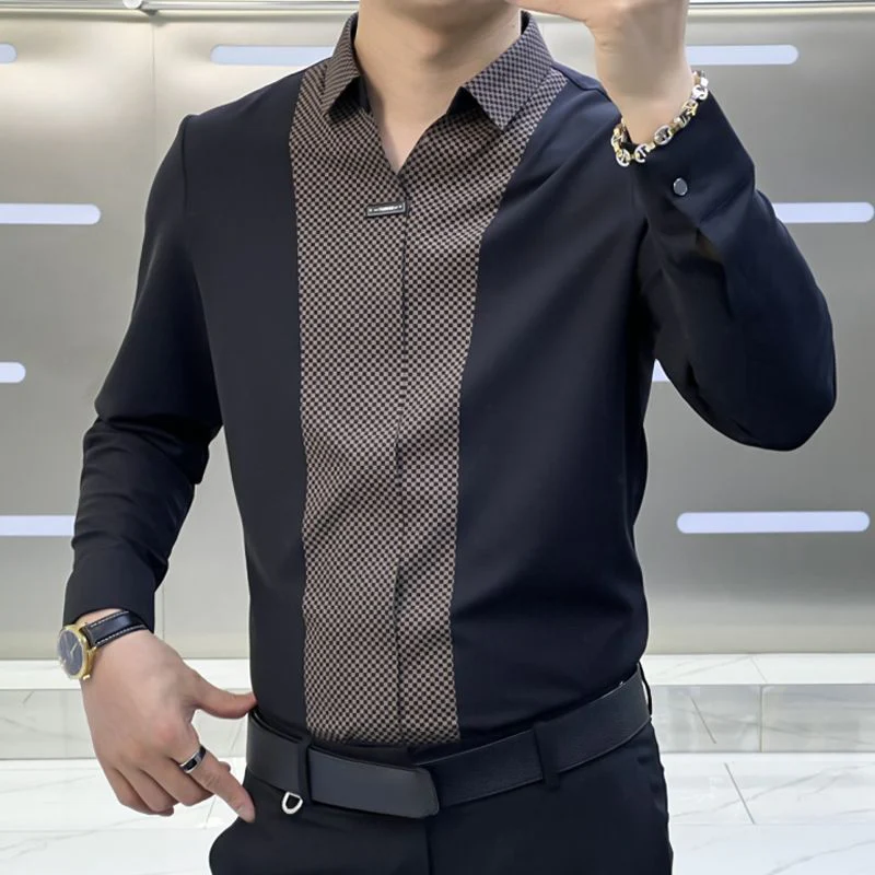 ⏳Men’s Business Casual Patchwork Shirt - Image 2