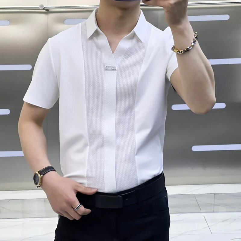 ⏳Men’s Business Casual Patchwork Shirt - Image 5