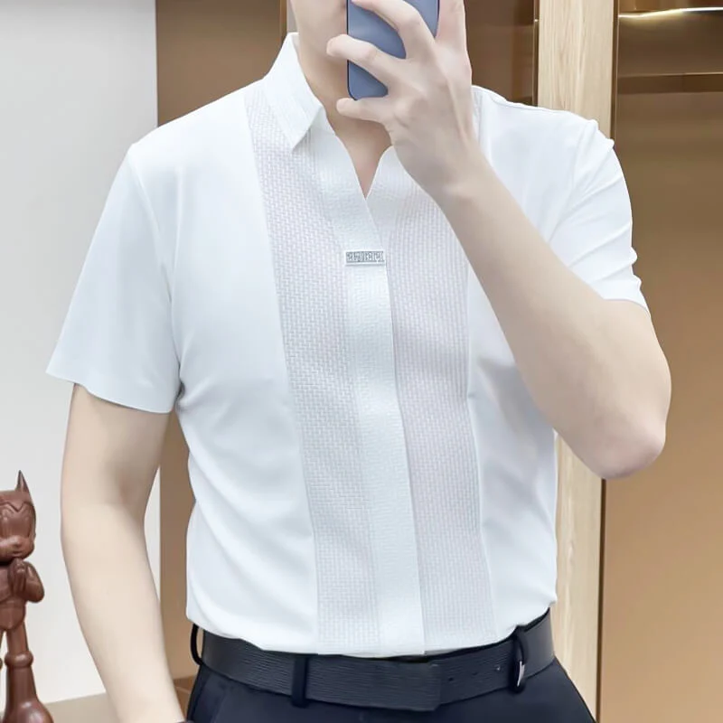 ⏳Men’s Business Casual Patchwork Shirt - Image 6