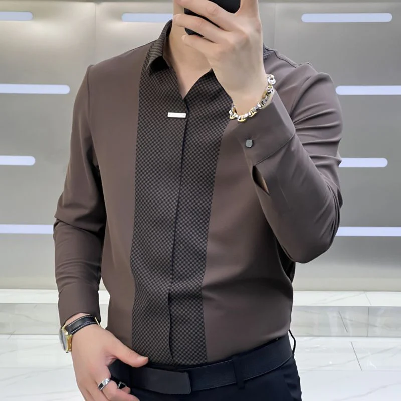 ⏳Men’s Business Casual Patchwork Shirt - Image 8