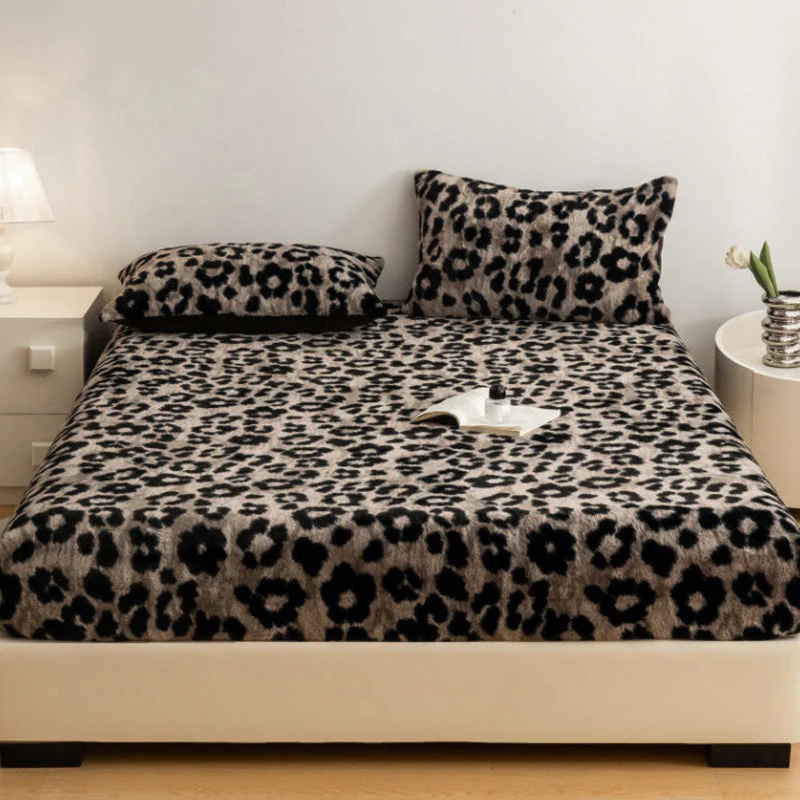 🎅Xmas Sales🎄Soft Leopard Print Fitted Sheet - Image 9