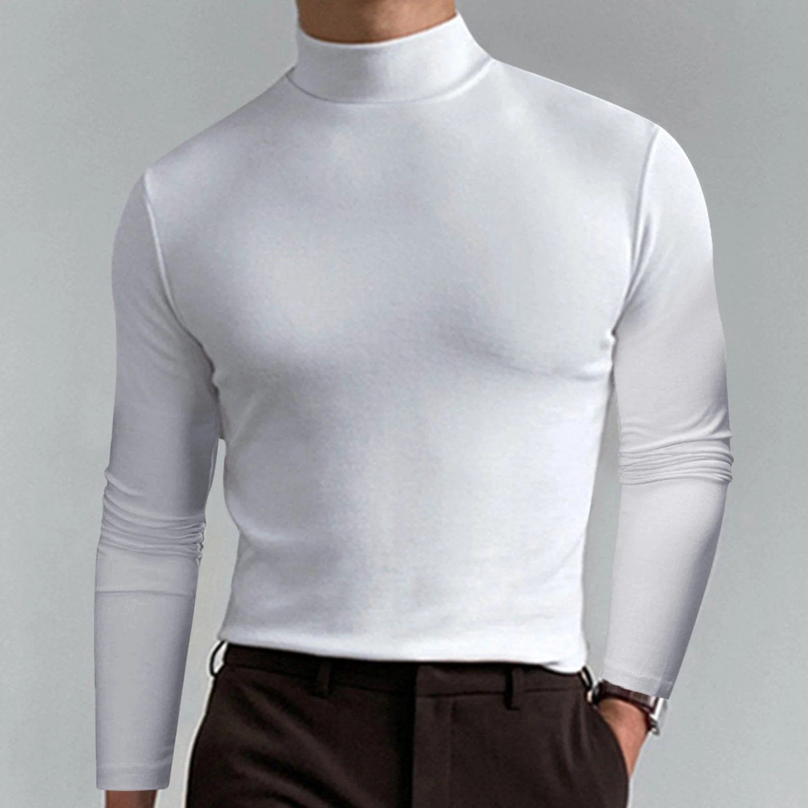 🖤Black Friday Sale:60% OFF🔥Mens High Neck Slim Fit Long Sleeve T-shirt - Image 11