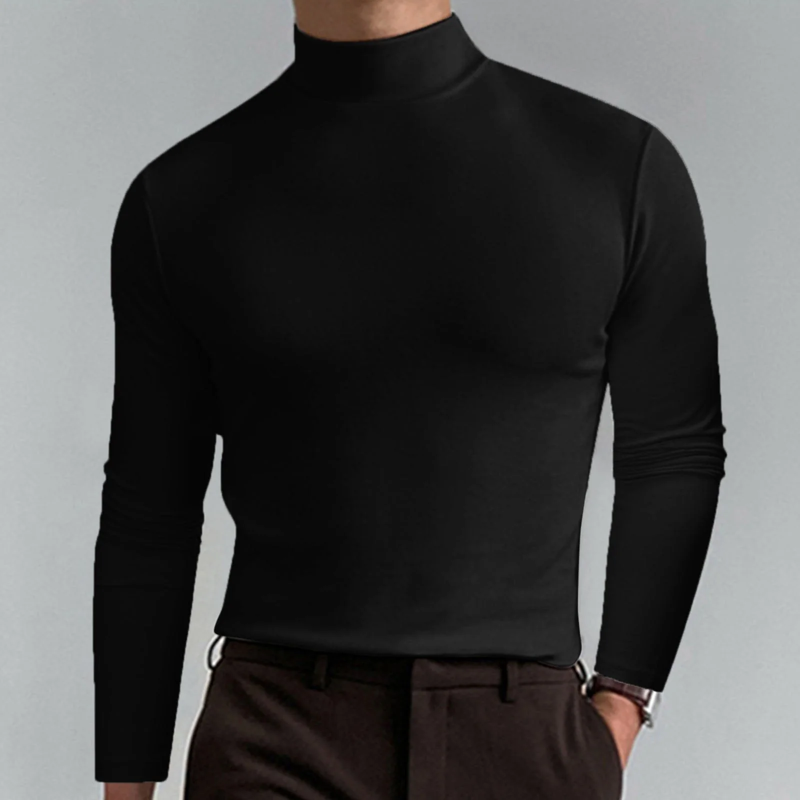 🖤Black Friday Sale:60% OFF🔥Mens High Neck Slim Fit Long Sleeve T-shirt - Image 12