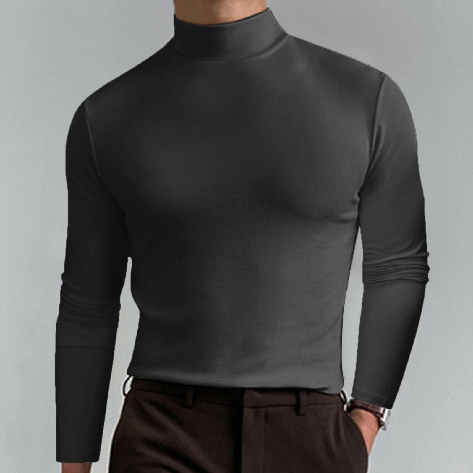 🖤Black Friday Sale:60% OFF🔥Mens High Neck Slim Fit Long Sleeve T-shirt - Image 13